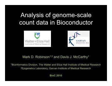 Analysis of genome-scale count data in Bioconductor