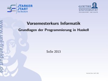 Grundlagen der Programmierung in Haskell