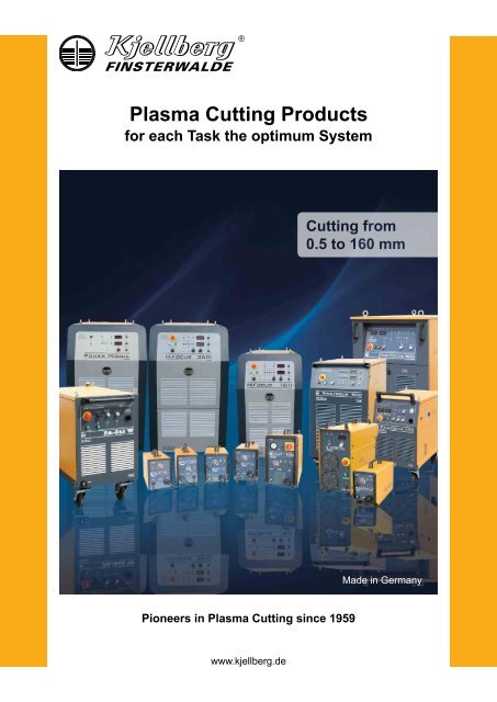 Plasma Cutting Products - Kjellberg Finsterwalde