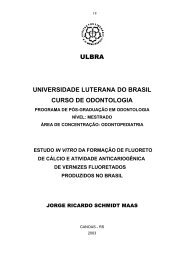 ulbra universidade luterana do brasil curso de odontologia - UNISC ...