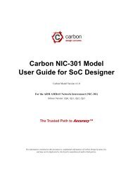Carbon NIC-301 Model User Guide for SoC Designer