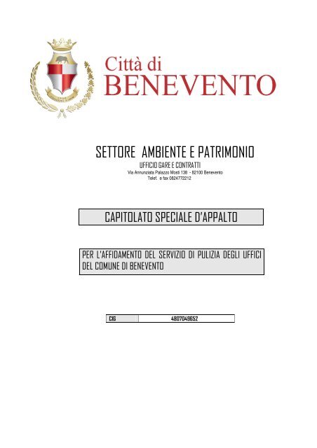SETTORE AMBIENTE E PATRIMONIO - Comune di Benevento
