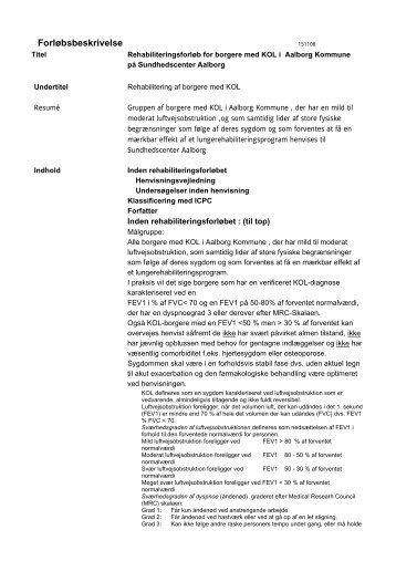 Visitation til KOL-rehabilitering - Aalborg Kommune