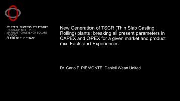 New Generation of TSCR (Thin Slab Casting Rolling) plants ...