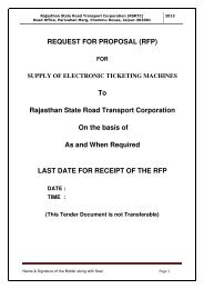 REQUEST FOR PROPOSAL (RFP) - rsrtc - Government of Rajasthan
