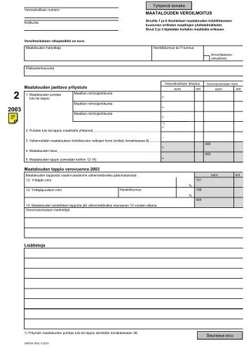 2 Maatalouden veroilmoitus 2003
