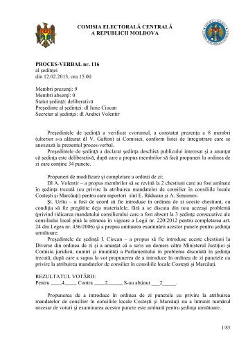 COMISIA ELECTORALÄ CENTRALÄ A REPUBLICII ... - Cec.md