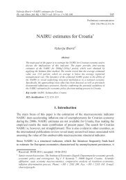 NAIRU estimates for Croatia* - Ekonomski fakultet Rijeka