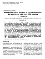 Adsorption isotherm modeling of soy-melon ... - Science Stage