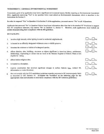 WORKSHEET 2 - GENERAL ENVIRONMENTAL WORKSHEET ...