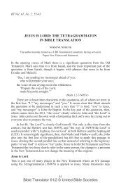 Jesus Is Lord: The Tetragrammaton in Bible ... - UBS Translations