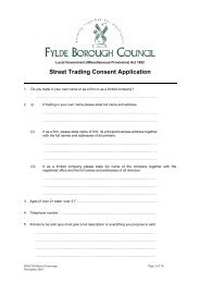 Street Traders Licence application form (84KB) - Fylde Borough ...