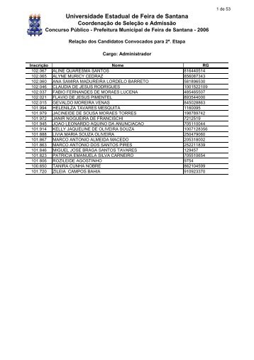 Concurso PMFS - Candidatos Convocados para 2a Etapa