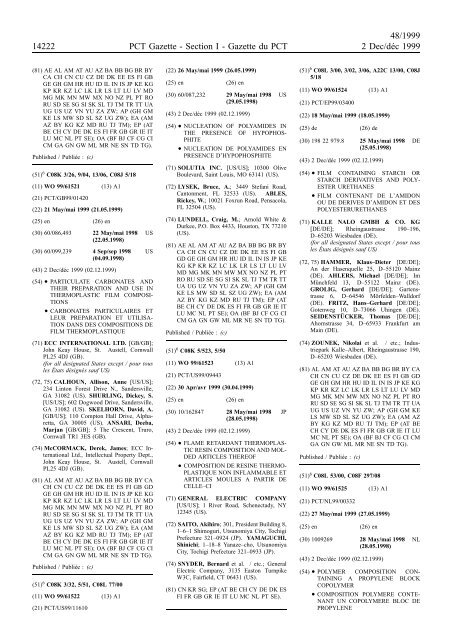 PCT/1999/48 : PCT Gazette, Weekly Issue No. 48, 1999 - WIPO