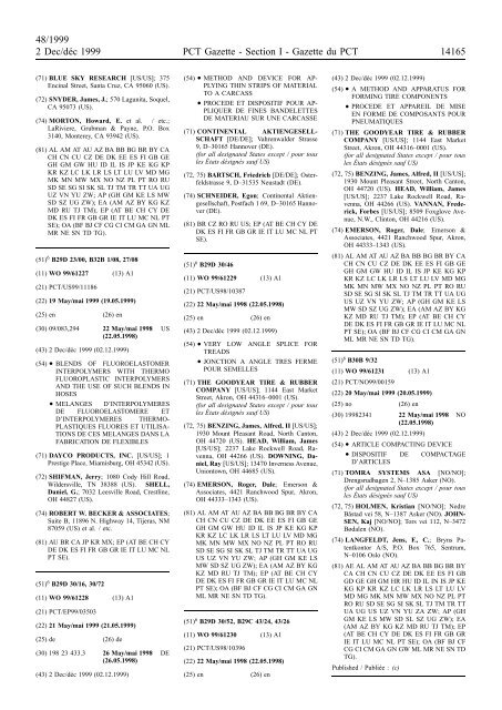 PCT/1999/48 : PCT Gazette, Weekly Issue No. 48, 1999 - WIPO