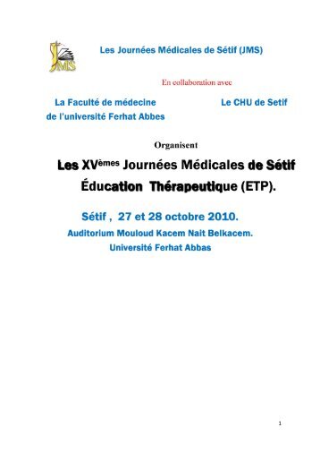 Programme - UniversitÃ© Ferhat Abbas de SÃ©tif