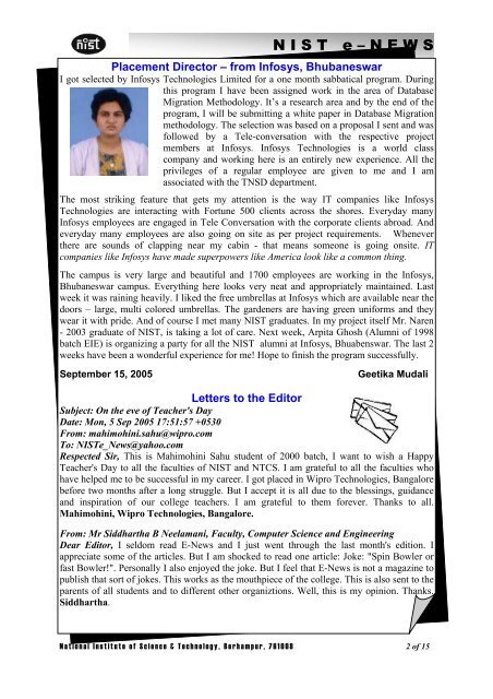 NIST e-NEWS(Vol 35, Sept 15, 2005)