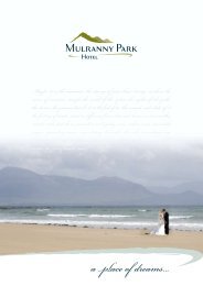 wedding menus here - Mulranny Park Hotel