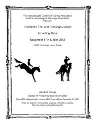 Combined Test and Dressage/Jumper ... - Lake Erie College