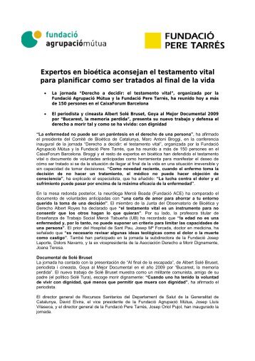 Expertos en bioÃ©tica aconsejan el testamento vital para planificar ...