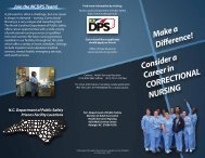 Correctional Nursing brochure - North Carolina Department of ...