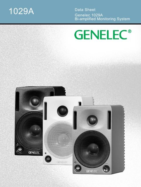 Genelec 1029A Bi-amplified Monitoring System Data Sheet