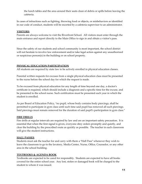 Parent Student Handbook - Florence Township School District