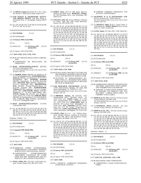 PCT/1999/17 : PCT Gazette, Weekly Issue No. 17, 1999 - WIPO