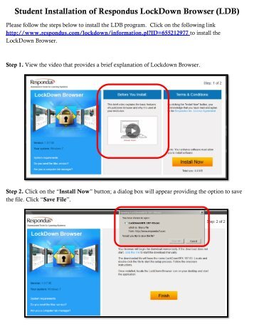 Respondus LockDown Browser (LDB) install for Students