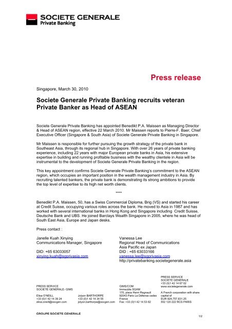 PDF Download (28 Ko) - Societe Generale Private Banking - Société ...