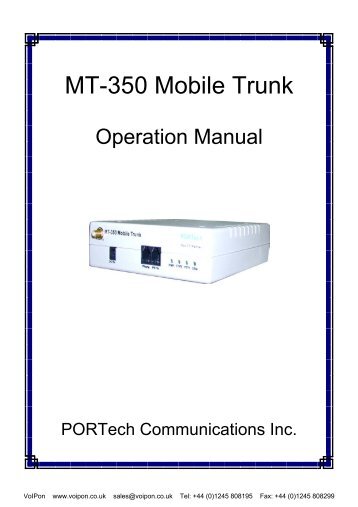 PORTech MT-350 Manual (PDF)