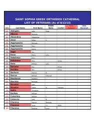 As of 8/12/13 - Saint Sophia Greek Orthodox Cathedral