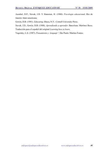 NÂº 30 15/01/2009 - enfoqueseducativos.es