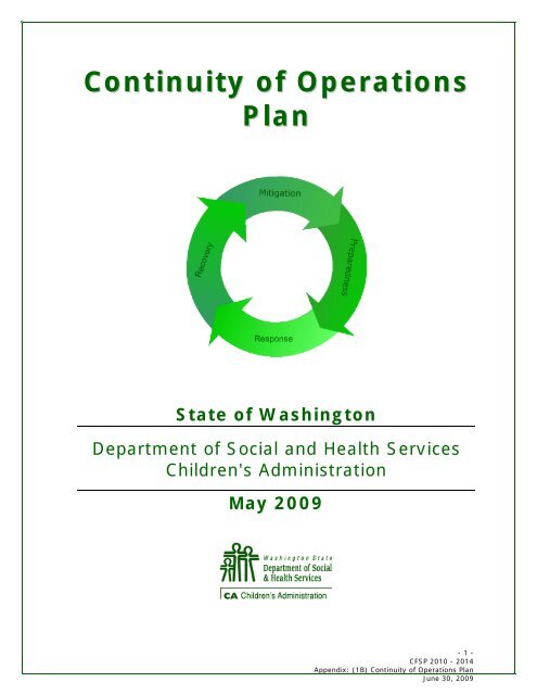 Continuity of Operations Plann - DSHS