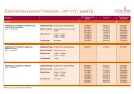 External Assessment Timetable â 2011/12: Level 2 - Cache
