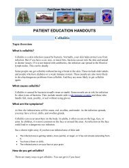 PATIENT EDUCATION HANDOUTS Cellulitis