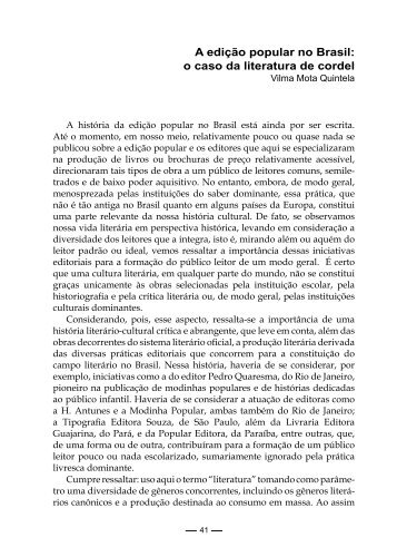 A edição popular no Brasil - Grupo de Estudos em Literatura ...