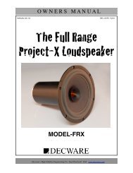 The Full Range Project-X Loudspeaker - Decware
