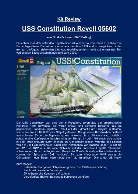 Kit Review USS Constitution Revell 05602