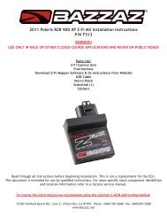 2011 Polaris RZR 900 XP Z-Fi MX Installation Instructions ... - Bazzaz