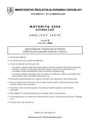 AnglickÃ½ jazyk ÃroveÅ B - MaturitnÃ½ test 2008 + kÄ¾ÃºÄ ... - Zmaturuj.sk