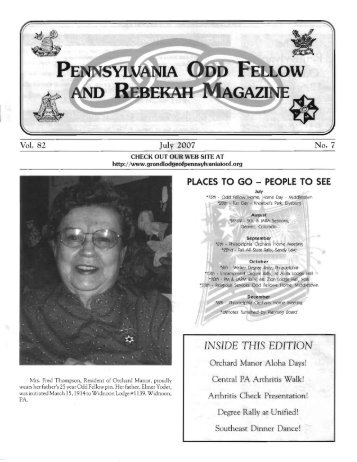 INSIDE THIS EDITION - Grand Lodge of Pennsylvania, Independent ...