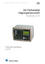 G4 Flerkanaligt Vägningsinstrument. RM Teknisk handbok