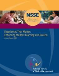 Experiences That Matter: Enhancing Student Learning and Success