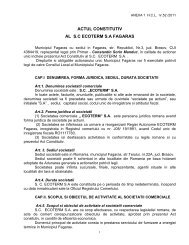 actul constitutiv al societatii comerciale - Primaria Municipiului Fagaras