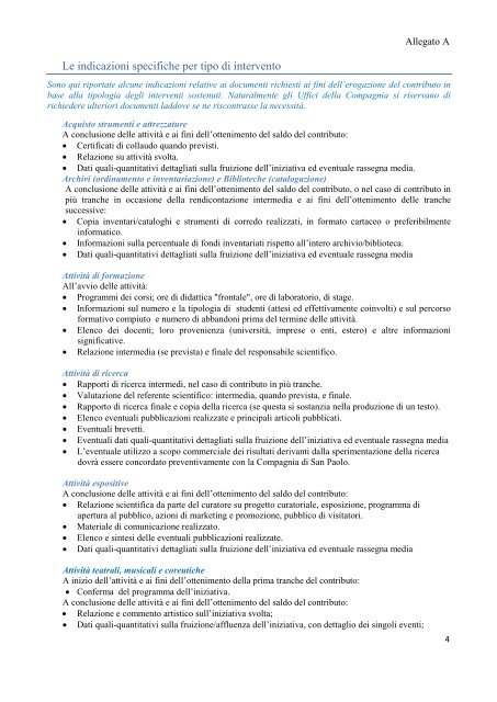 Linee guida per la gestione e la rendicontazione - Compagnia di ...