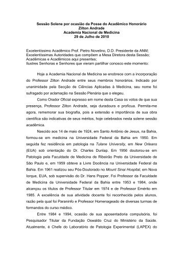 Discurso do Orador Oficial, Acad. AnÃ­bal Gil Lopes, na Posse do ...
