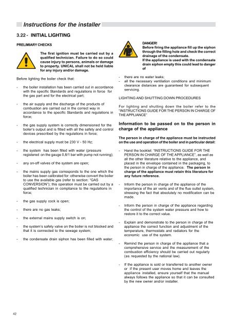 Installation Manual - Unical Lattner Condensing Hot Water Boilers