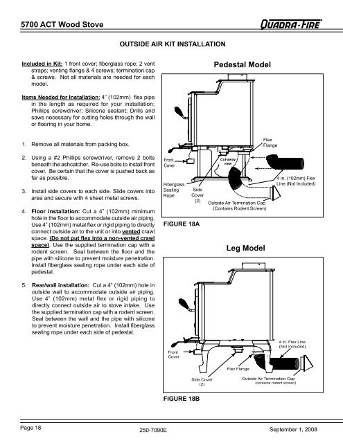 5700 WOOD STOVE - Hearth & Home Technologies