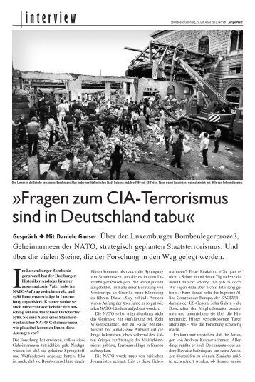 Fragen zum CIA-Terrorismus sind in Deutschland ... - Daniele Ganser